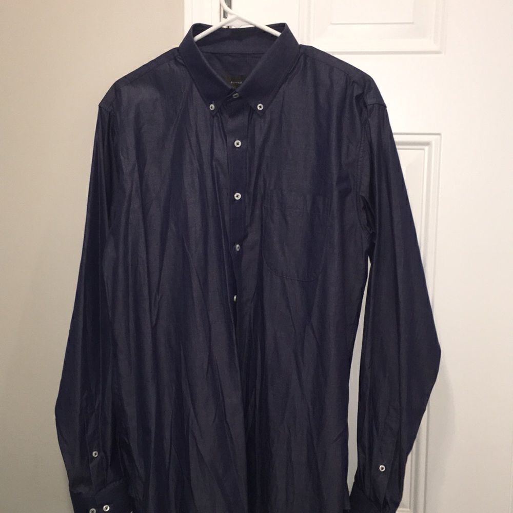 Deep Blue Alton Lane LS dress casual shirt 17 x 36